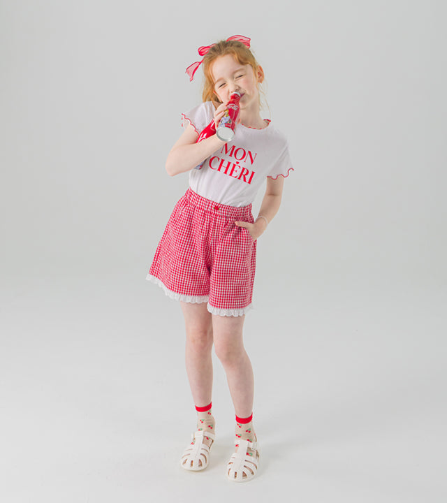 I LOVE J moncherry shirred top