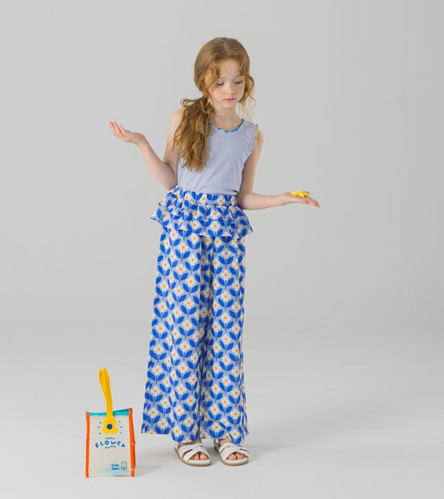 I LOVE J cottery pattern frill pants
