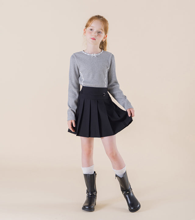 I LOVE J Meont lace ribbed top