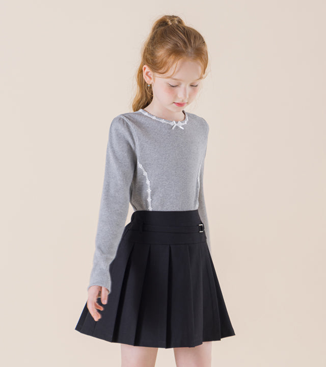 I LOVE J Meont lace ribbed top