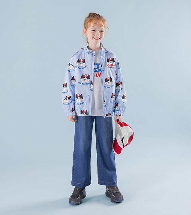 I LOVE J Oui cat windbreaker jacket