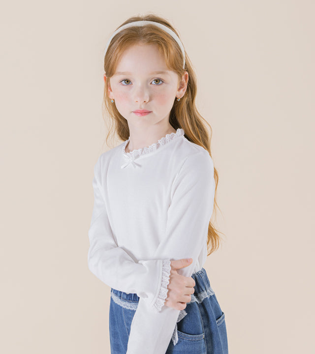 I LOVE J Tuni lace ribbed top