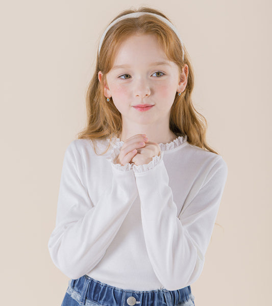 I LOVE J Tuni lace ribbed top