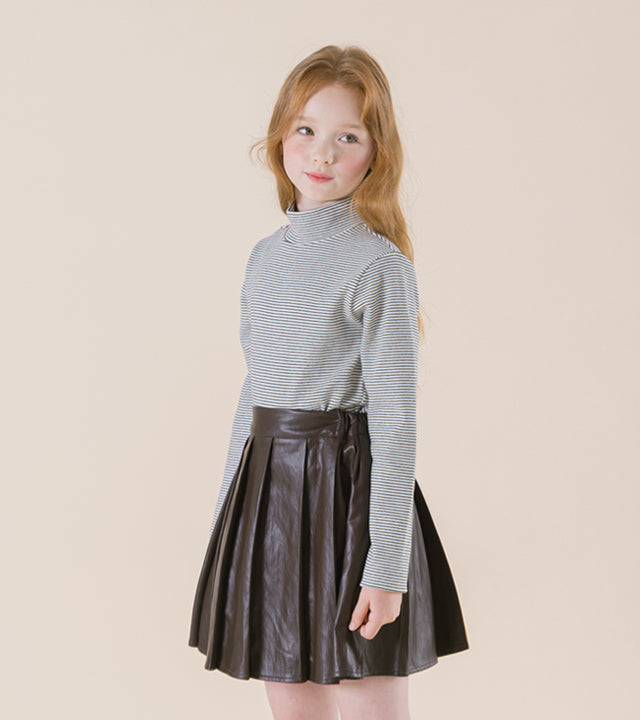 I LOVE J Puirit pleated leather skirt