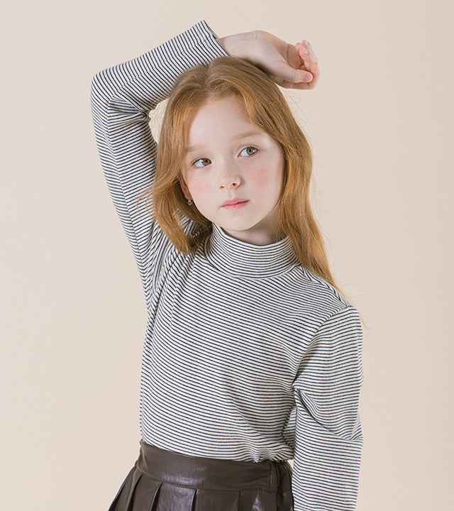 I LOVE J Jay stripe half-neck t-shirt
