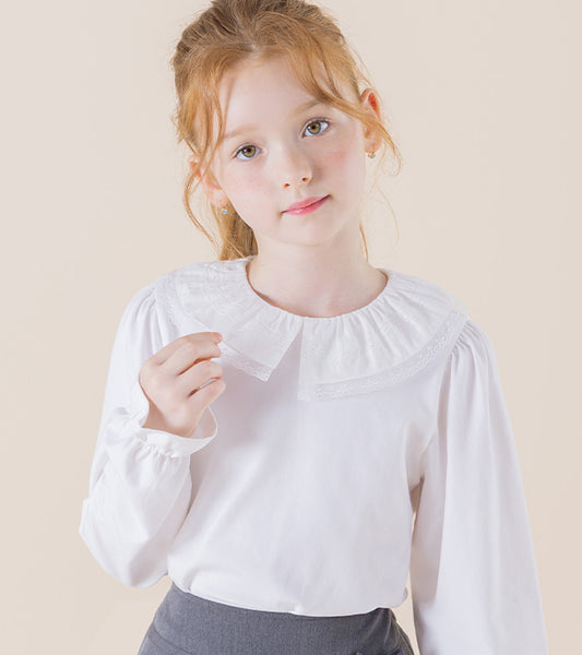 I LOVE J Topina lace collar shirt