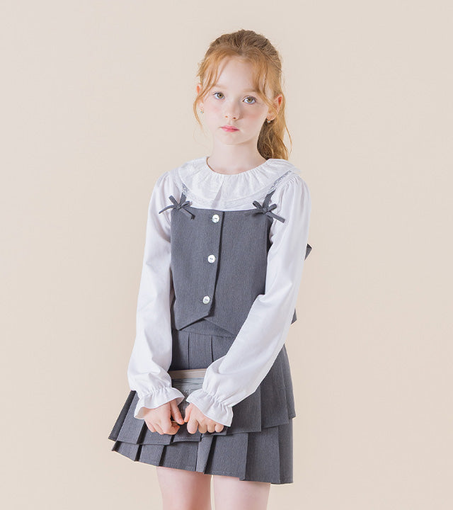 I LOVE J Topina lace collar shirt