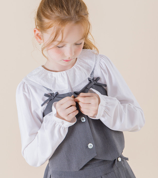 I LOVE J Topina lace collar shirt