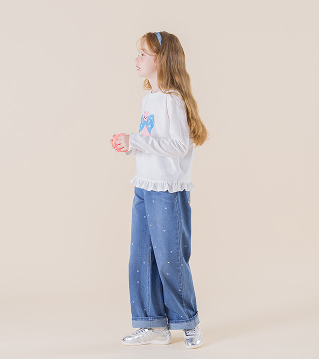 I LOVE J Coart hart detail denim pants