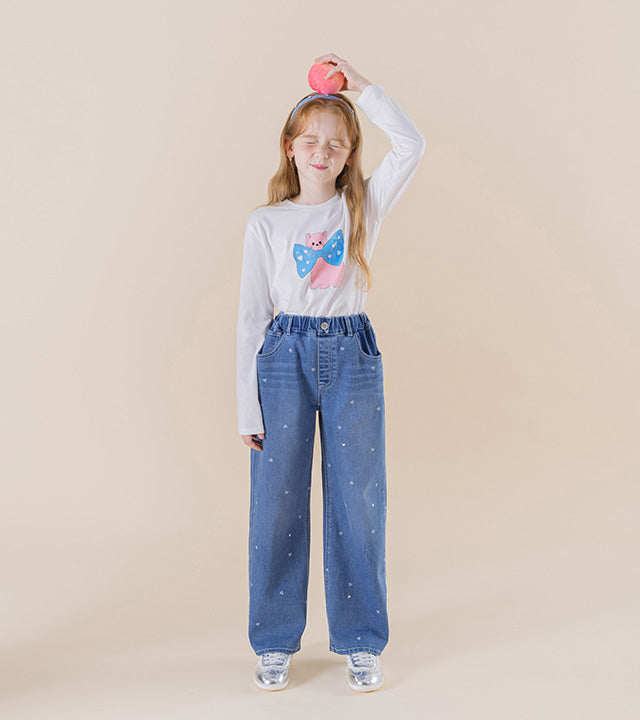 I LOVE J Coart hart detail denim pants