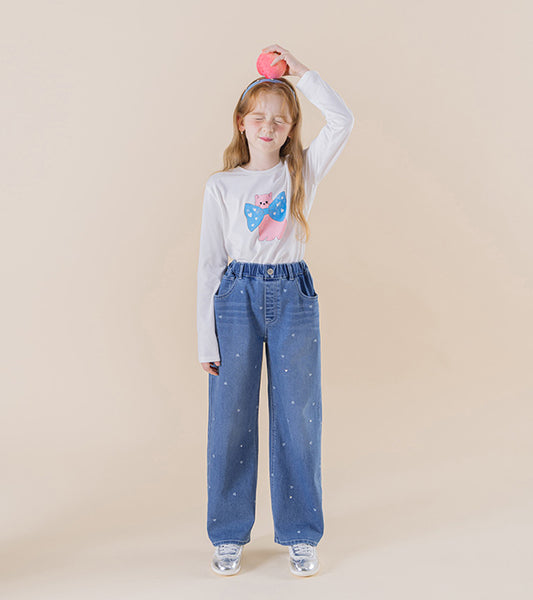 I LOVE J Coart hart detail denim pants