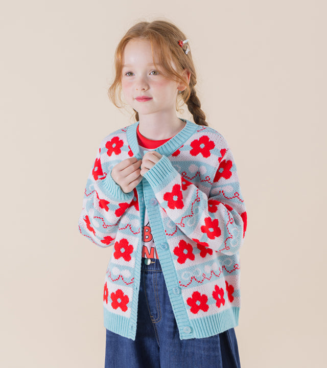 I LOVE J Aconi floral knit cardigan