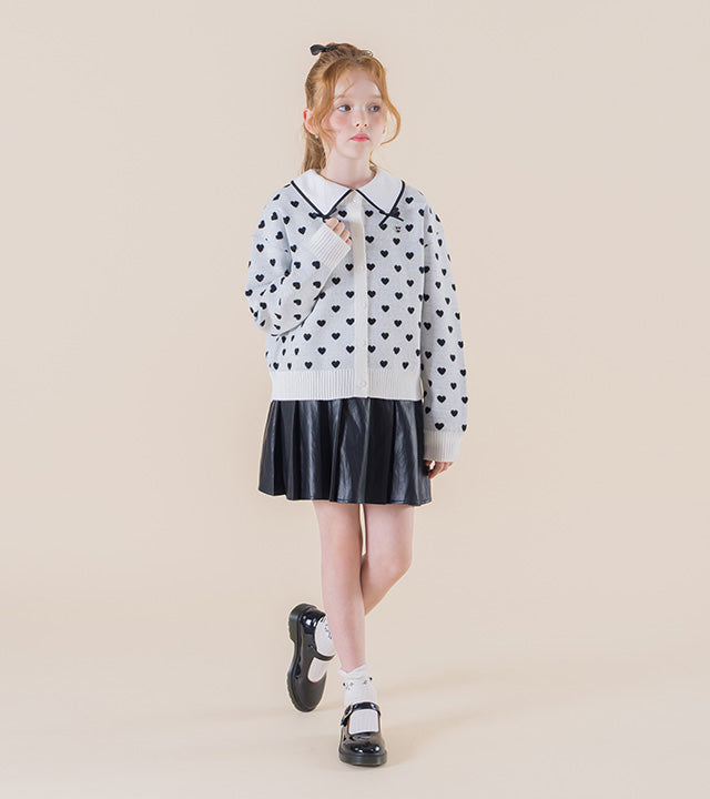I LOVE J Puirit pleated leather skirt