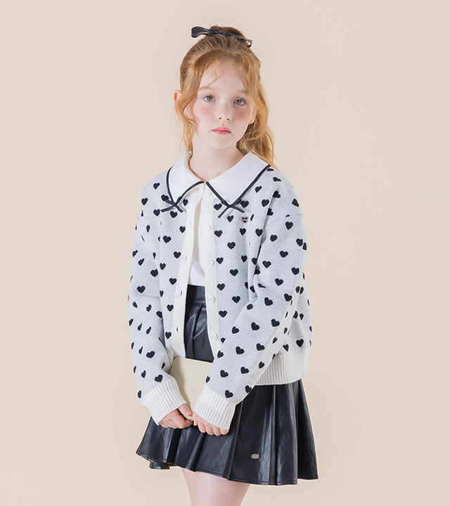 I LOVE J Kranit ribbon collar top