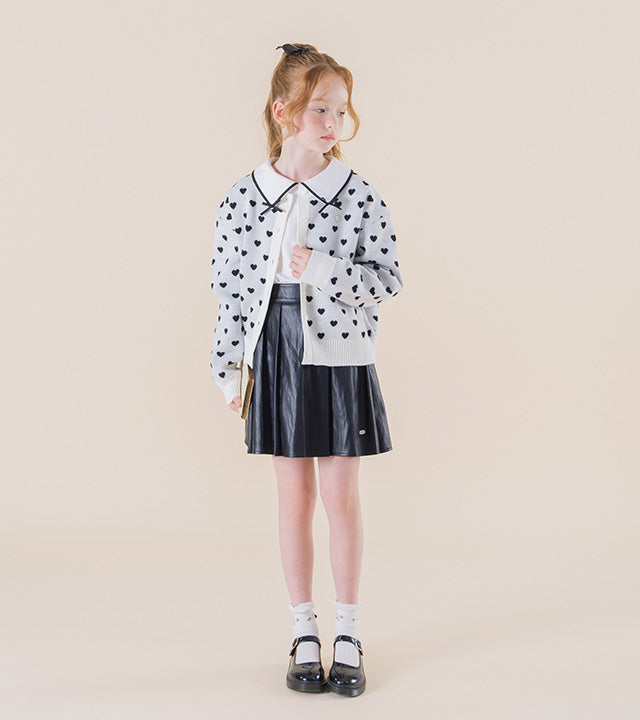 I LOVE J Kranit ribbon collar top