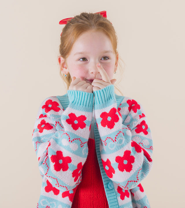 I LOVE J Aconi floral knit cardigan