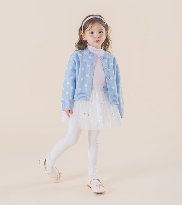 I LOVE J Neur cropped heart cardigan (Blue)