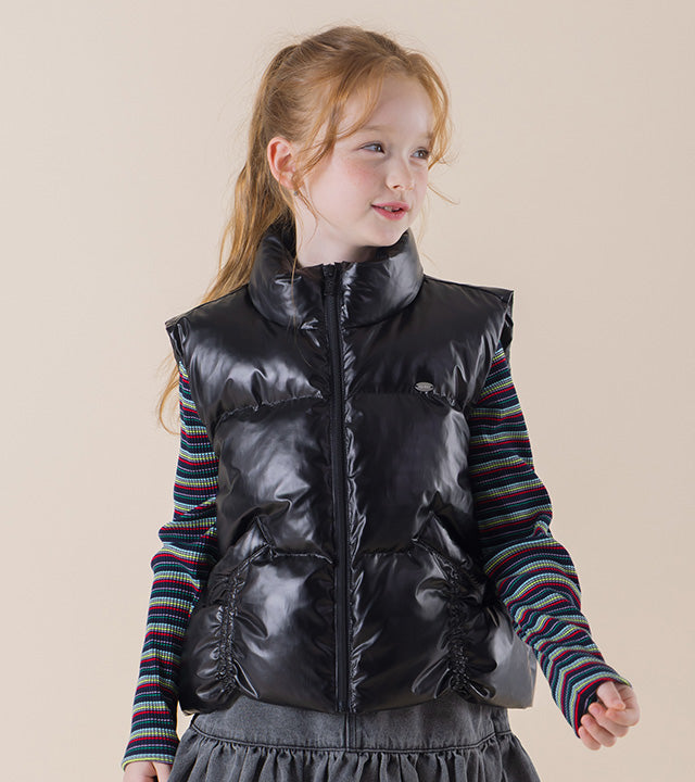 I LOVE J Turing cropped puffer vest