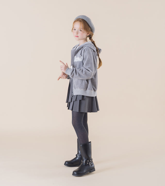 I LOVE J Mellow sweek velour hooded zip-up