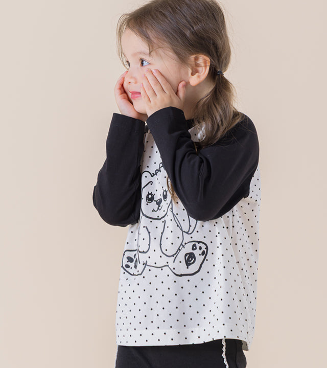 I LOVE J Dot rabbit raglan t-shirt