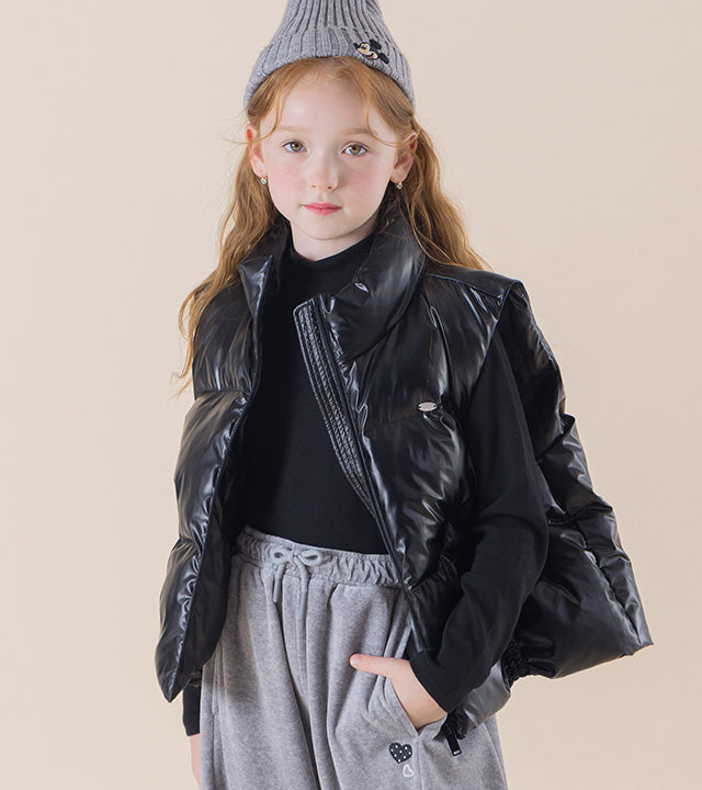 I LOVE J Turing cropped puffer vest