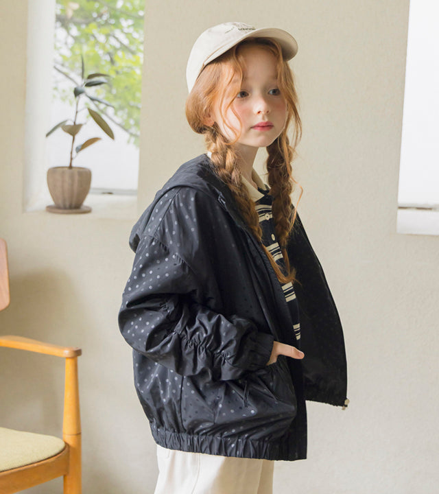 I LOVE J Kilot polka dot lightweight jacket
