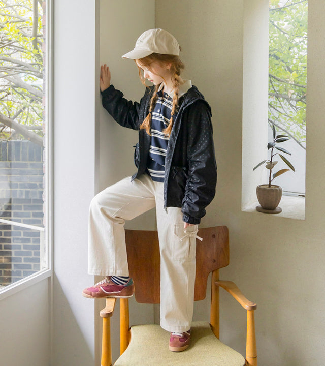 I LOVE J Kilot polka dot lightweight jacket
