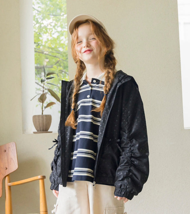 I LOVE J Kilot polka dot lightweight jacket