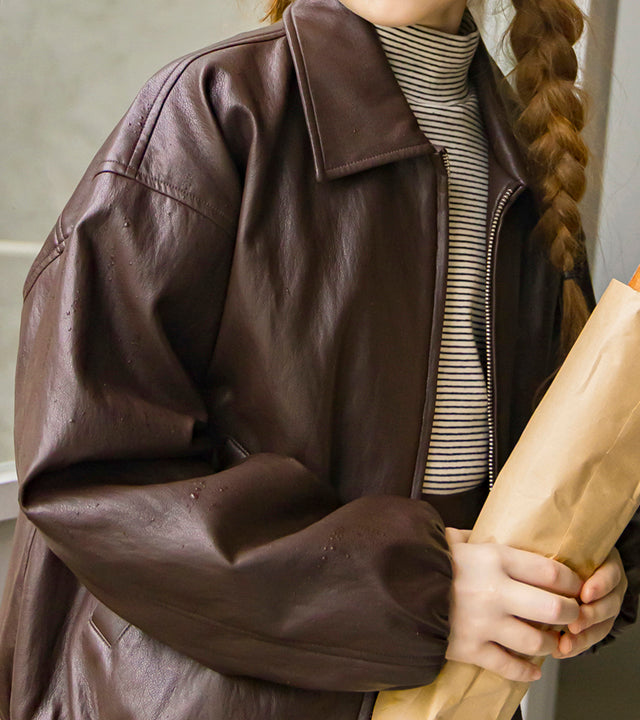 I LOVE J Puirit cropped leather jacket
