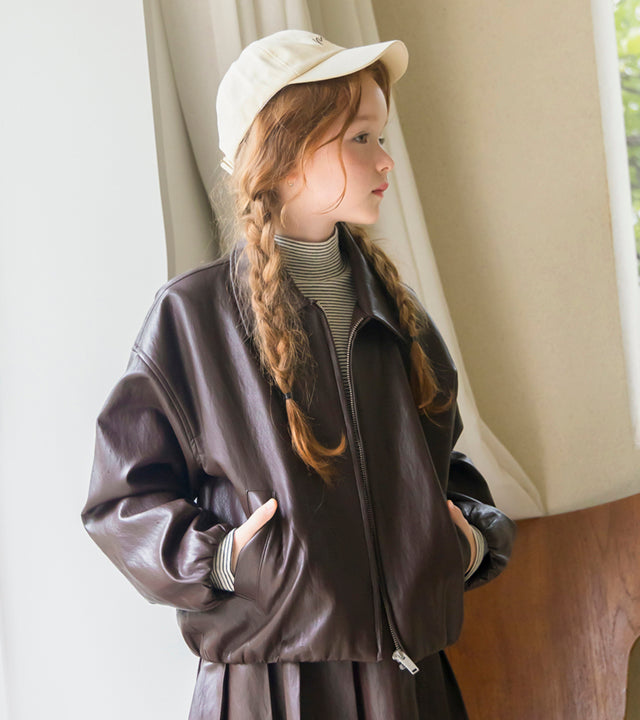 I LOVE J Puirit cropped leather jacket