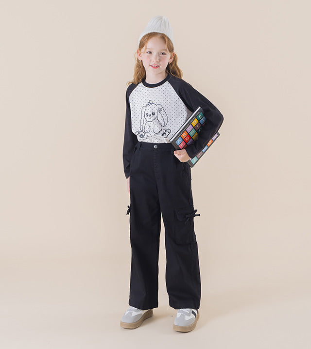 I LOVE J Dot rabbit raglan t-shirt