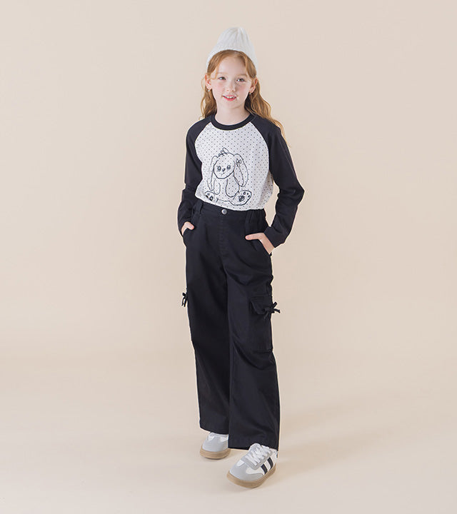 I LOVE J Dot rabbit raglan t-shirt