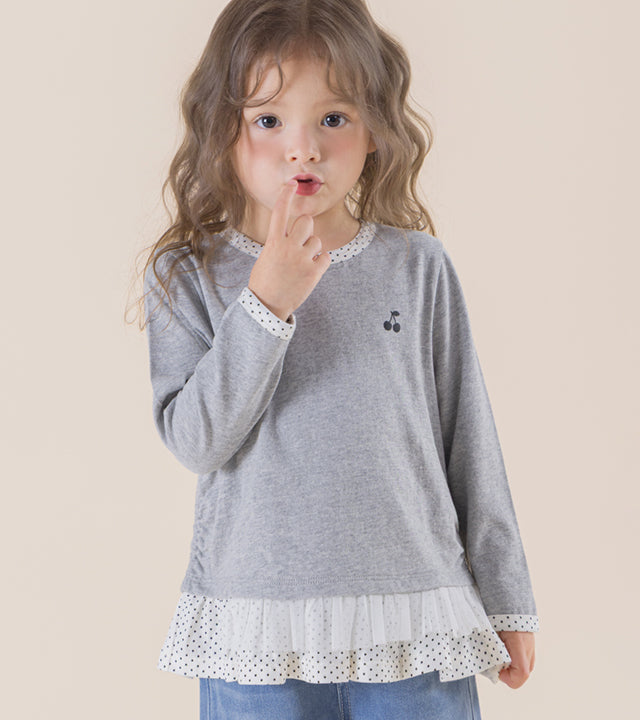 I LOVE J Duning frill long t-shirt
