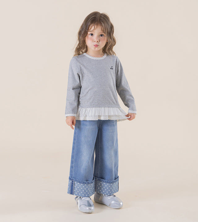 I LOVE J Duning frill long t-shirt