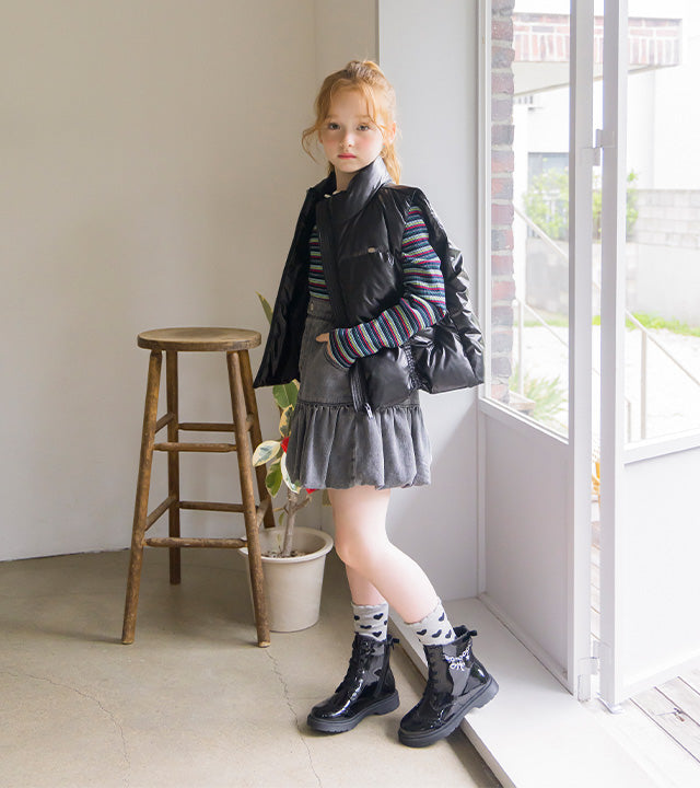 I LOVE J Turing cropped puffer vest