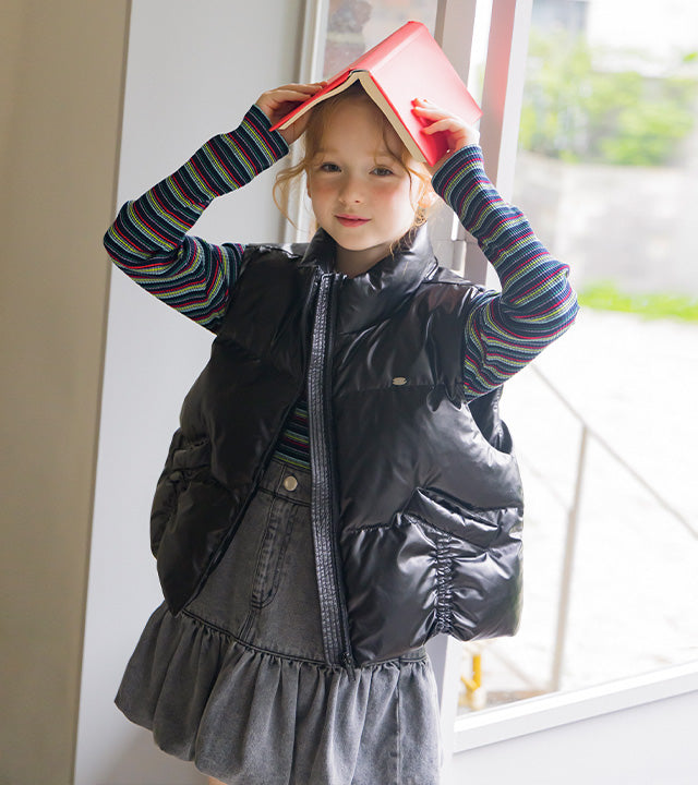 I LOVE J Turing cropped puffer vest