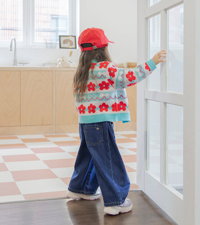 I LOVE J Aconi floral knit cardigan