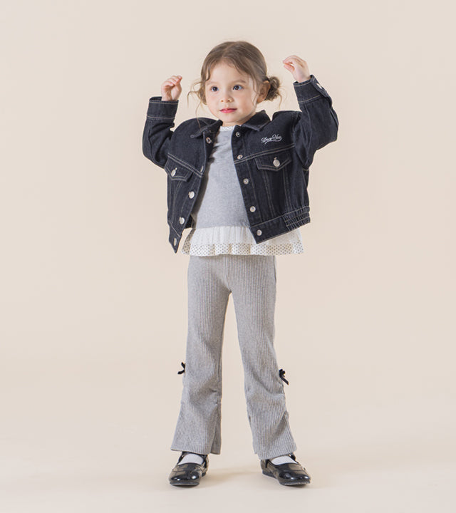 I LOVE J Checkster shirring bootcut leggings