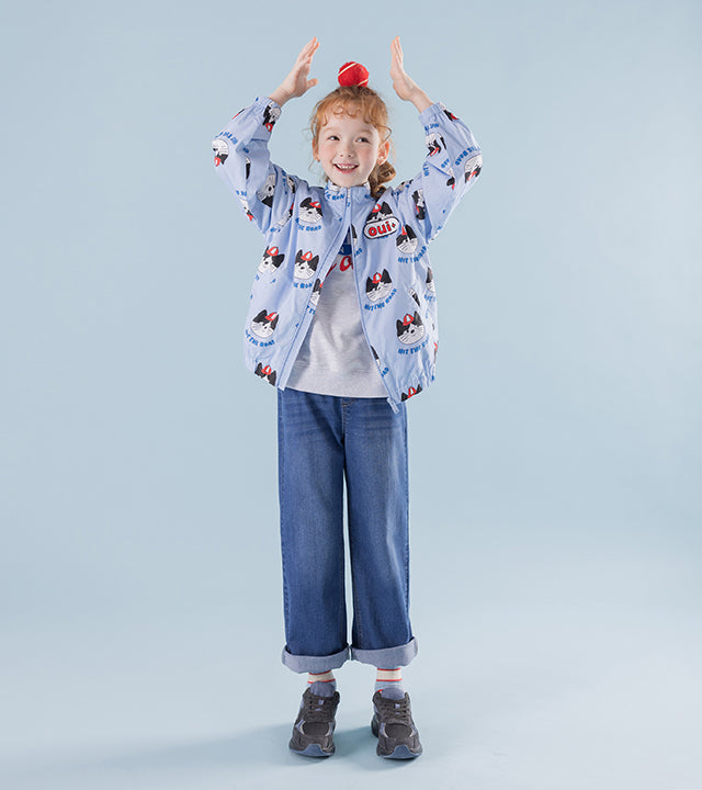 I LOVE J Oui cat windbreaker jacket