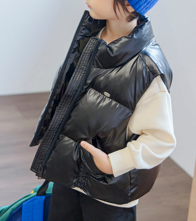 I LOVE J Turing cropped puffer vest