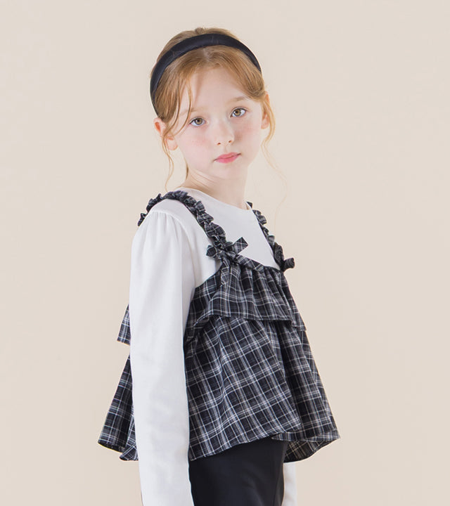 I LOVE J Torrentz checkered layered top