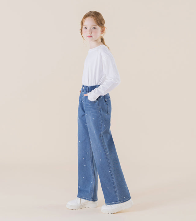 I LOVE J Coart hart detail denim pants