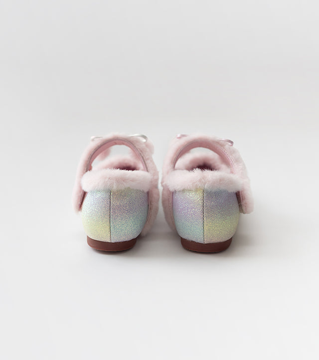 I LOVE J Rainbow fur sandal