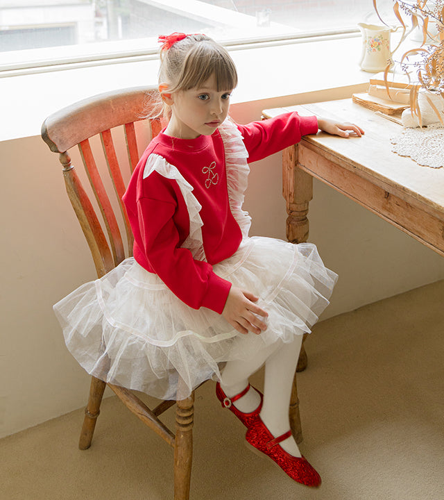 I LOVE J Net frill mtm (Fleece inside)