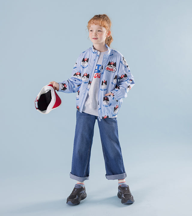 I LOVE J Oui cat windbreaker jacket