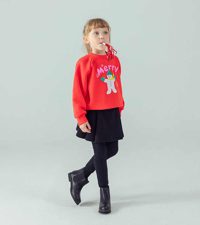 I LOVE J Merry snowman fleece mtm(red)