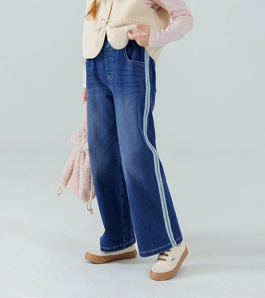 I LOVE J Lace denim wide pants