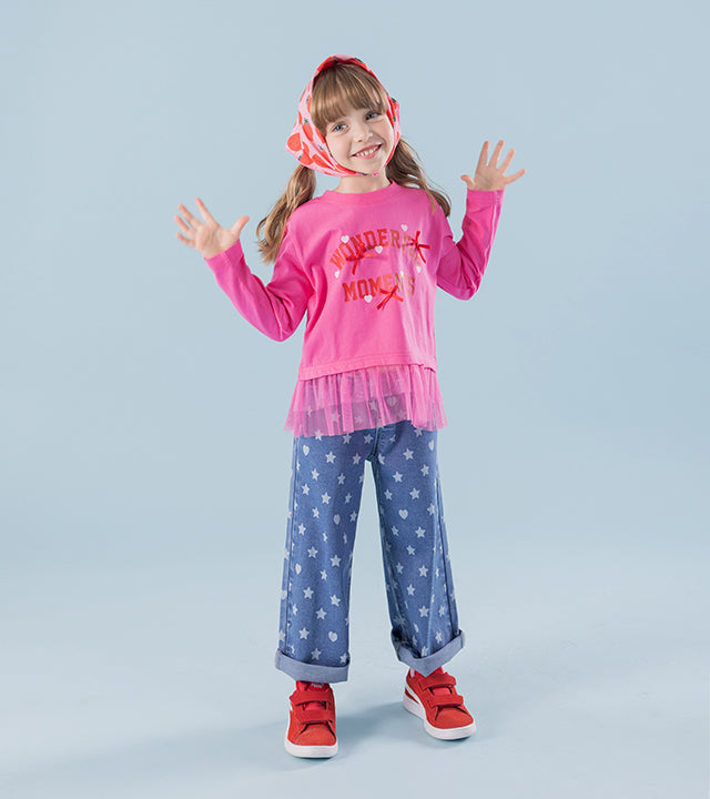 I LOVE J Heart moments shirring top