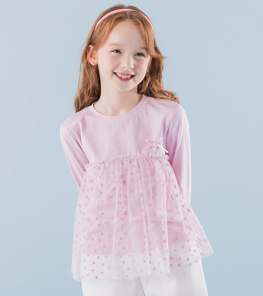 I LOVE J Heart sha layered top