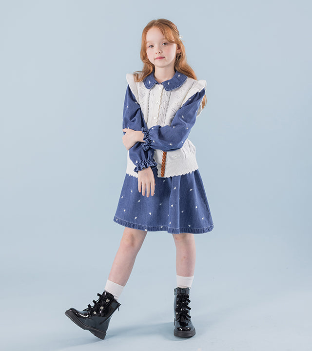 I LOVE J Poppy heart denim dress